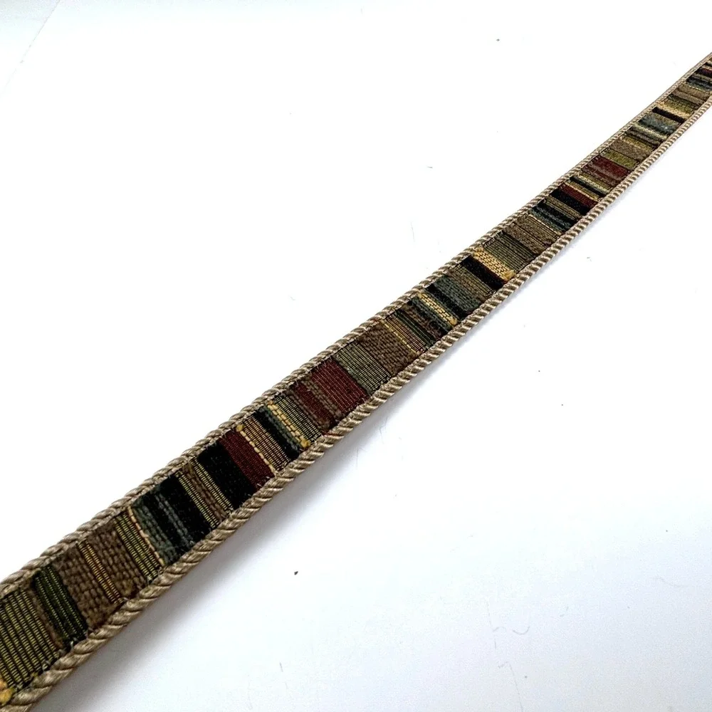 Elite Accessories Woven Belt Unisex Medium Multi Earth Tone Made in USA Tapestry